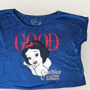 Disney Snow White blue women’s short sleeve cropped shirt